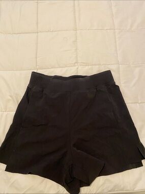 lululemon athletica Black Athletic Shorts with Ribbed Waistband